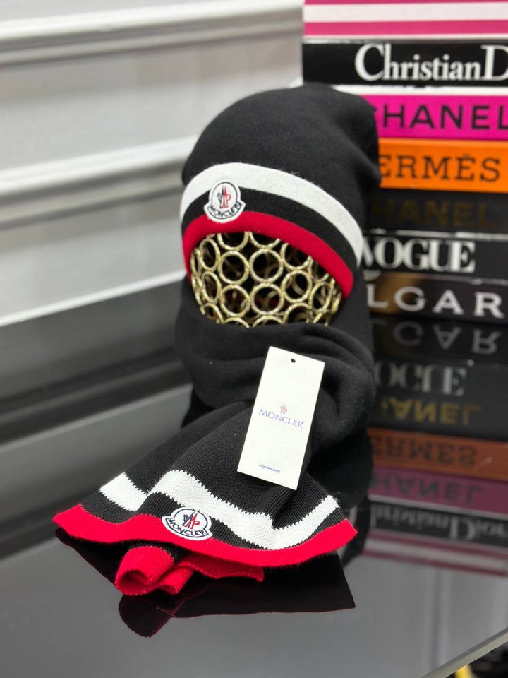 Moncler Wool Beanie And Scarf Set